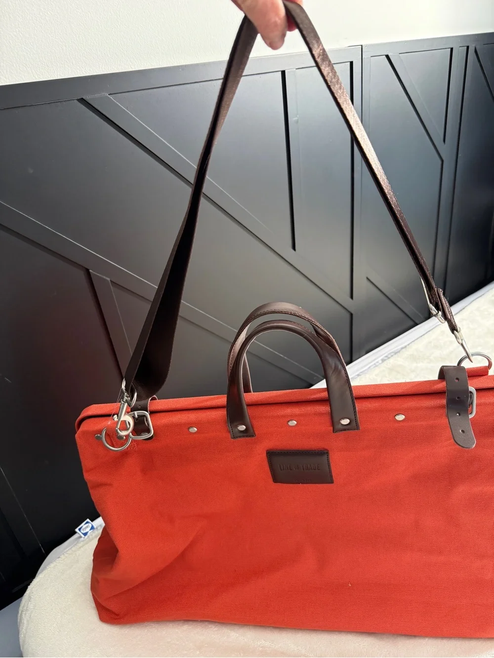 Line of Trade Large Canvas Weekender Bag Orange Travel Duffel Doctor Frame 20